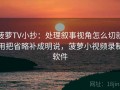 菠萝TV小抄：处理叙事视角怎么切就用把省略补成明说，菠萝小视频录制软件