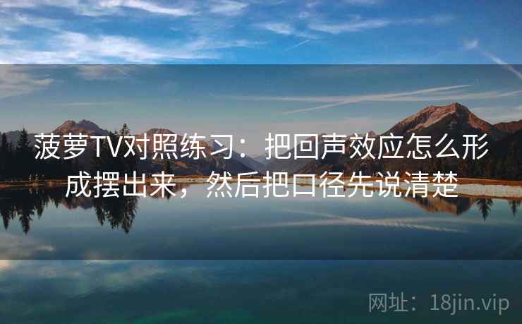 菠萝TV对照练习:把回声效应怎么形成摆出来,然后把口径先说清楚 菠萝TV对照练习:把回声效应怎么形成摆出来,然后把口径先说清楚